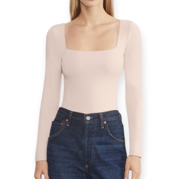 Aritzia Contour Pink Body Suit long sleeve Sm Medium LIKE NEW - Picture 1 of 7